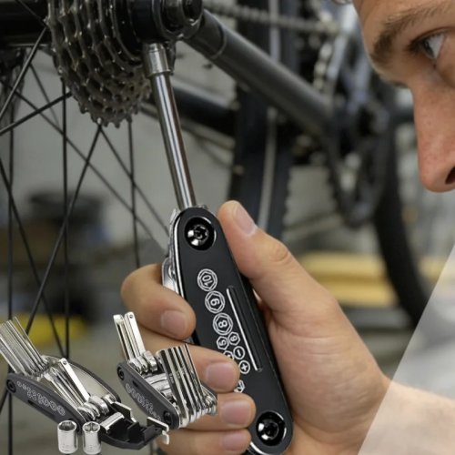 16-in-1 Fahrrad-Reparaturset, tragbar, Inbusschlüssel, Steckschlüssel, Reifenheber, Notfall-Wartung Fahrradzubehör für erwachsene Radfahrer