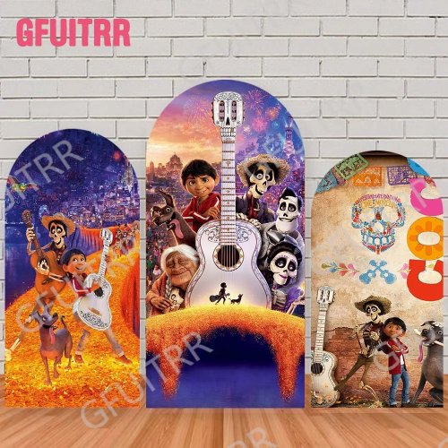 Abdeckung für Bogen-Hintergrund mit Gitarrenmotiv, für Babyparty und Geburtstag, doppelter Reißverschluss, Fotohintergrund