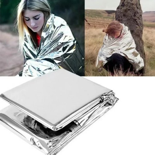 Emergency Thermal Blanket 160x210cm - Outdoor Survival Foil Rescue Blankets for Camping, Disaster Relief