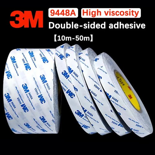3M 9448A Dubbelzijdig plakband, ultradun, sterke hechting, restvrij, hittebestendig, wit