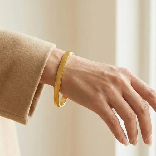 Klassischer runder Edelstahl-Armreif für Damen – anlaufgeschützter Mode-Schmuck, Geschenk