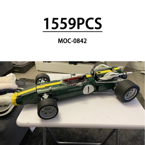 MOC-0842 Гоночний автомобіль 43 - Конструктор з кубиків у масштабі 1:8, з наліпками, 1559 деталей, подарунок на день народження та Різдво