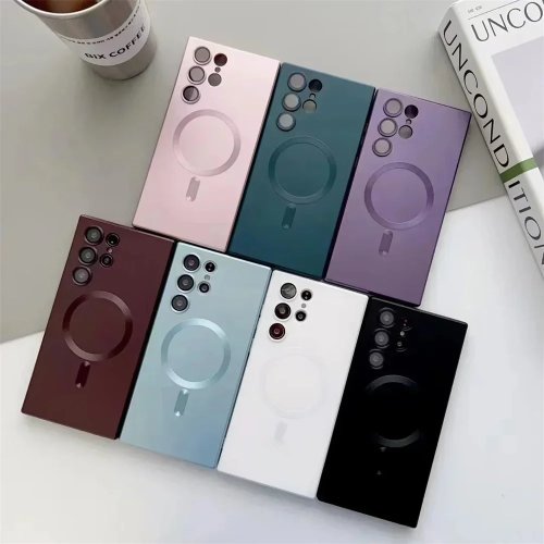 Casing HP Samsung Luxury Matte Magnetic untuk S25 S24 S23 S22 Ultra S21 S20 Plus Note 20 Ultra, Bahan Magsafe