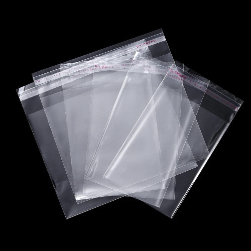 100 pzas. Bolsas transparentes de OPP autosellables con orificio para colgar para empaque y exhibición de joyería