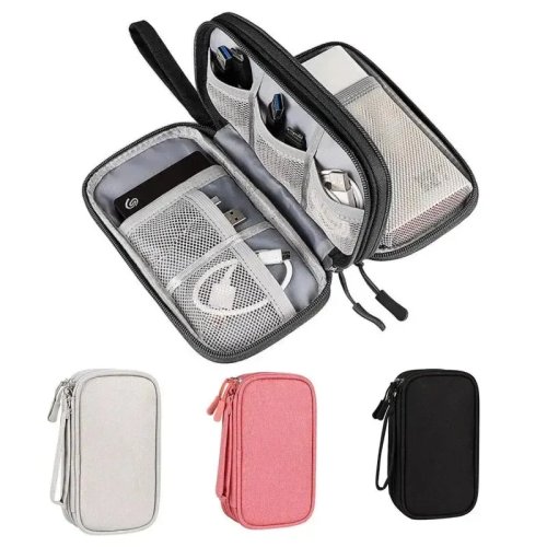 Pochette Organisateur de Câbles de Voyage – Étui portable imperméable à double couche pour câbles et chargeurs