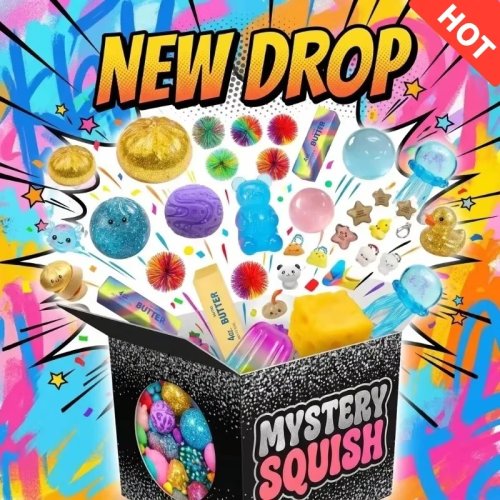 Squish Time Nee Doh 미스터리 블라인드 박스, 랜덤 스퀴즈 피젯 토이, 스트레스 해소용 귀여운 감각 장난감 전연령용