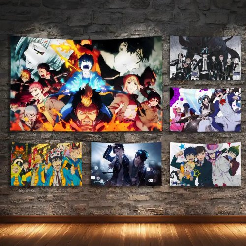 أنيمي Blue Exorcist معلقة حائط ديكور بوهيميا لغرفة المعيشة وغرفة النوم والسكن مع مشبك
