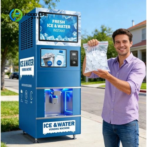 Eisverkaufsautomat - Automatischer Eiswürfel-Spender, Selbstbedienung, Münzbetrieben, für draußen, mit Beuteln