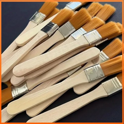 1 PC Wooden Handle Nylon Bristle Paint Brush for Oil Painting, Dusting and Cleaning - Manual Tool