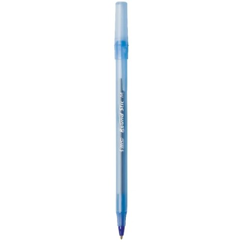 Paket 10 Pulpen Round Stic Xtra Life, Ujung Sedang 1.0mm, Tinta Biru - Perlengkapan Sekolah untuk Siswa dan Guru