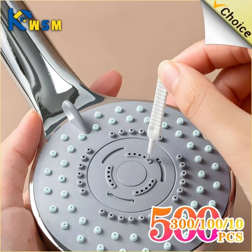 10-500 pezzi Spazzola di pulizia per doccia - Spazzola in micro nylon per ugelli anti-ostruzione, accessori per pulizia bagno