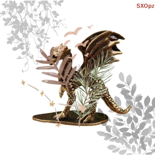 Ornamento in ottone di pterosauro - Piccola statuetta di drago volante per scrivania (Tea Pet)