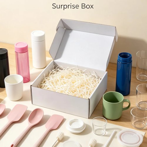 ランダムキッチン用品ブラインドボックス – シリコン調理器具、タンブラー、カップのサプライズ