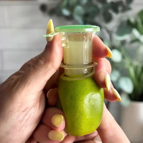 Draagbare handmatige citroenpers met filter - Handheld citruspers, wasbare citroensqueezer voor sinaasappel en limoen - Keuken sapgerei