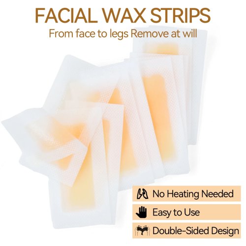 22 pcs Kertas Wax Penghilang Bulu Wangi Madu, Double Sided, Kit Depilasi Wajah dan Tubuh, untuk Alis, Bibir Atas, Pipi, dan Jari