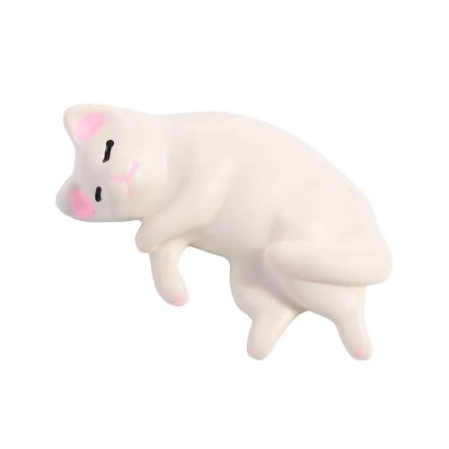 Süße schlafende Katzenfigur aus Harz, Simulation Katze Deko, faule Katze Miniatur für Zuhause