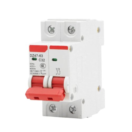 DZ47 ミニ遮断器 MCB 1P 2P 3P 4P 3-63A 230/400V AC Cタイプ、DINレール取り付け、短絡・過負荷保護