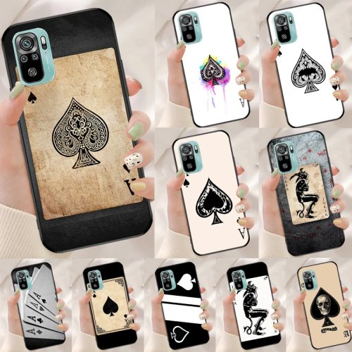 เคสการ์ดโป๊กเกอร์ Ace of Spades สำหรับ Xiaomi Redmi Note 13 Pro 14 12 11 9 10 9S 10S 11S 12S Redmi 14C 10C 12C 13C