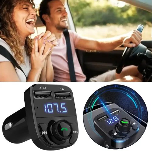 Auto-Ladegerät mit Bluetooth FM Transmitter, Doppel-USB-Anschlüssen, Freisprecheinrichtung & MP3 Musik-Stereo