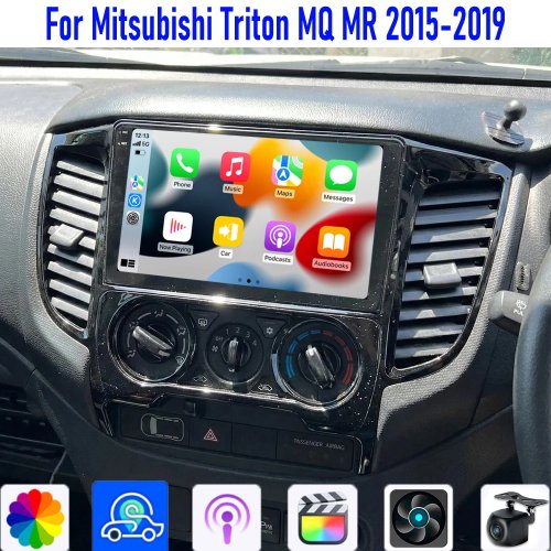 Автомагнітола 9 дюймів для Mitsubishi Triton MQ MR 2015-2019, GPS, 64ГБ, бездротовий Apple CarPlay, Android Auto, камера