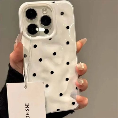 Capa de telemóvel de bolinhas de cor sólida para iPhone 17 16 15 14 13 12 11 Pro Max Plus, anti-choque e anti-queda