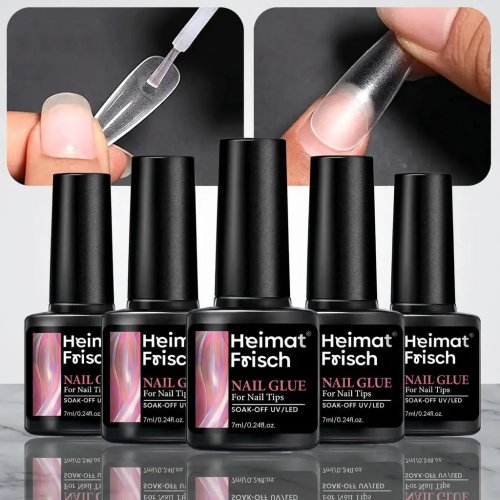 Heimat Frisch 5pcs/2pcs 7g Supersterke nagellijm voor valse nagels, acrylnagels, press-on nagels, nagelkunst-decoratie