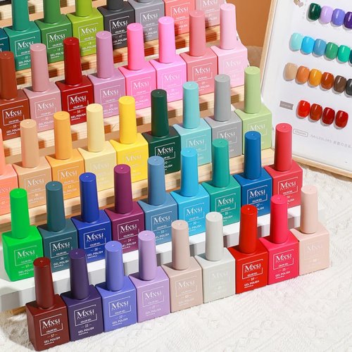 Mxsi 15ml Set Smalto Gel UV - Marrone Neon, Blu Reale, Rosso, Verde, Nude Pastello + Top Coat