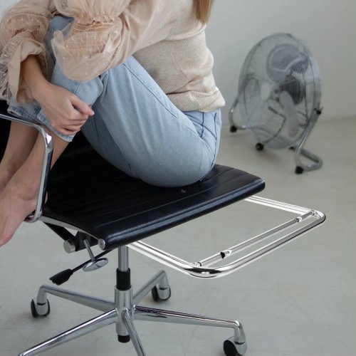 Descanso para os pés em aço inoxidável para debaixo da mesa de escritório, ergonómico, alivia cãibras musculares – 1 unid.