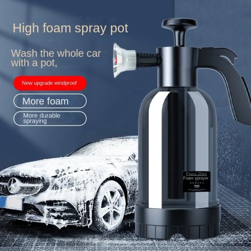 Pulvérisateur de mousse à pompe manuelle 2L avec 3 types de buses pour lavage auto