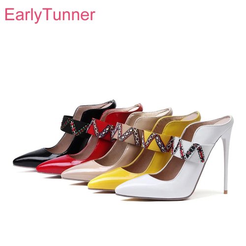 New Fashion Summer Apricot Women's Pointed Toe Stiletto High Heel Dress Sandals, Plus Sizes 11 43 47