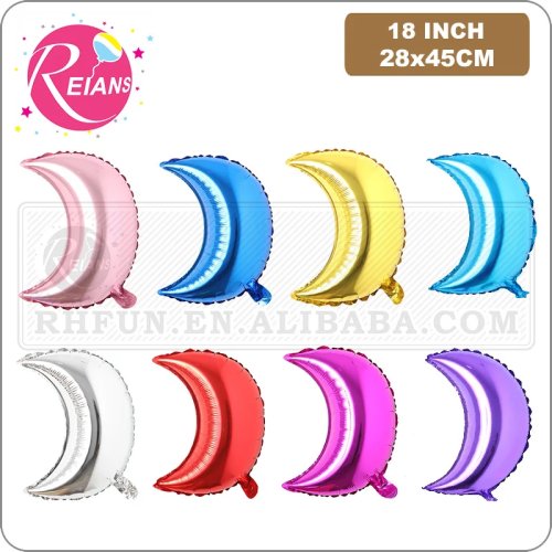 18 inch aluminiumfolie ballon maanvorm, zilver en roségoud, voor Kerst, verjaardag, bruiloft, babyshower, feest, decoratie