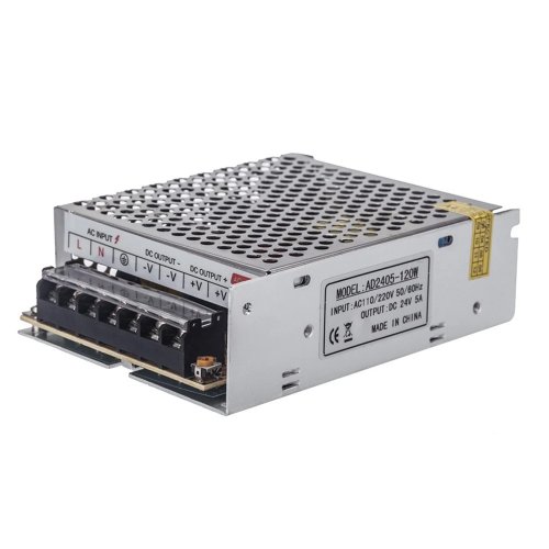 2개 AC 100-220V → DC 24V 5A 120W LED 스트립용 스위칭 전원 공급 장치