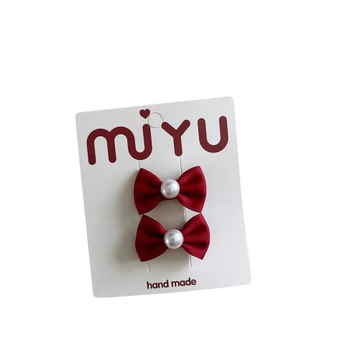 Klip Rambut Bayi Motif Kupu-Kupu Satin dan Mutiara, Gaya Korea, Aman untuk Anak, 2 Pcs Paket Hadiah