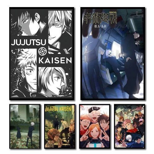 Poster anime Jujutsu Kaisen – Impression HD vintage décoration murale pour maison ou bureau