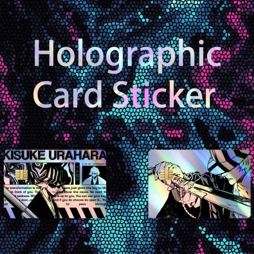 Sticker de tarjeta Bleach Kisuke Urahara – Holográfico láser, no se despinta, para tarjetas de crédito/débito