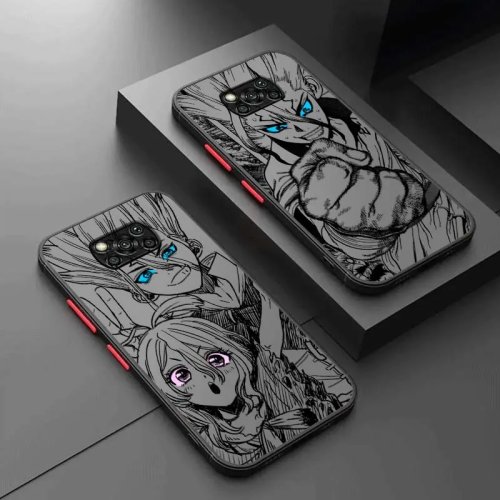 Funda de móvil Anime Dr STONE Logo De Lujo Transparente Mate para Xiaomi Poco X7 X6 X5 X4 X3 M7 M6 M5s M5 M4 M3 F6 F5 Pro 5G