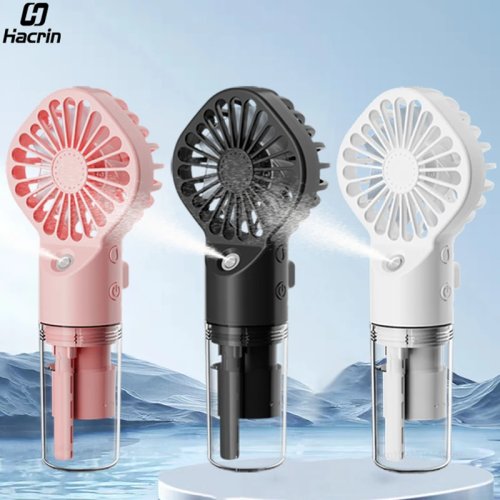 Ventilador de mano mini portátil con USB recargable y nebulizador