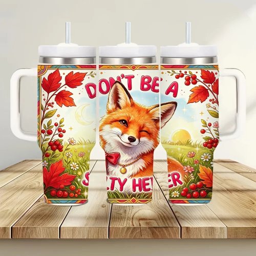 Cốc giữ nhiệt 40oz có tay cầm, họa tiết mùa thu quả mọng với cáo dễ thương, giữ đồ uống lạnh và nóng, tuyệt vời cho sử dụng hàng ngày và hoạt động ngoài trời cho những người yêu mùa thu