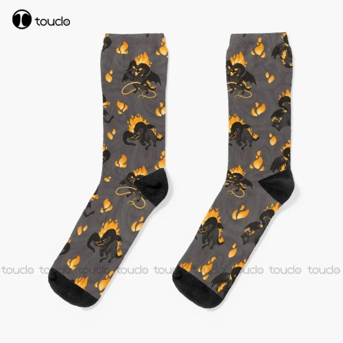 Kaus Kaki Lucu Pola Monster Balrog - Putih Unisex Dewasa untuk Halloween, Natal & Tahun Baru