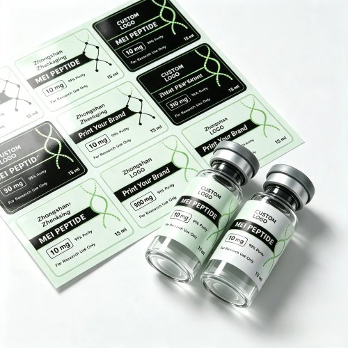 Wodoodporne etykiety winylowe z nadrukiem logo z kartonowymi pudełkami do fiolek 3 ml i 10 ml