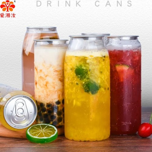 Botol Jus Plastik Tutup Aluminium, Kaleng Tarik untuk Teh Susu, 500ml/650ml