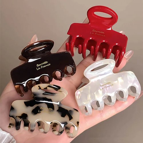Forcine per capelli in acetato rosso 5,5 cm, clip lunghi per capelli per ragazze e donne, accessori capelli moda coreana