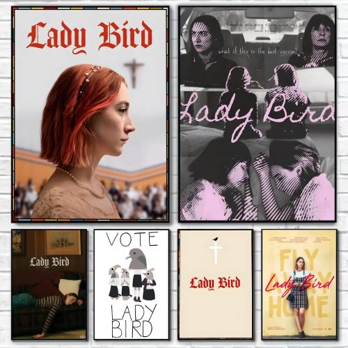 ملصق فيلم 'Lady Bird' – طباعة فنية قديمة عالية الدقة لتزيين الجدران في المنزل والبار والمقهى والمكتب