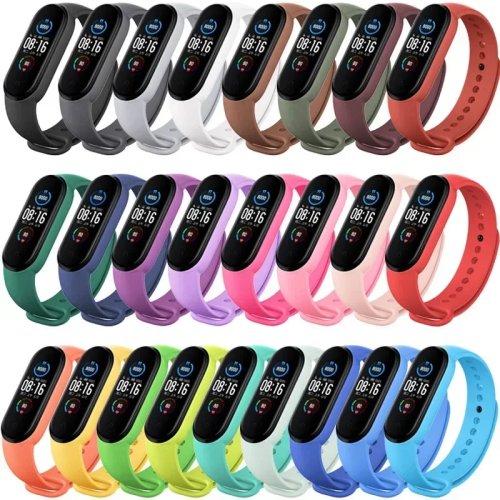 สายรัดข้อมือซิลิโคนสำหรับ Xiaomi Mi Band 7 6 5 4 3 สายนาฬิกาเปลี่ยนสำหรับ Mi Band 3/4/5/6 อุปกรณ์เสริมสมาร์ทวอทช์