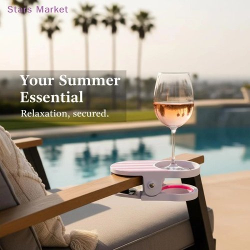 Portavasos con clip - asegura tu bebida en cualquier lugar, portavasos para silla de playa con pinza, portavasos portátil para escritorio