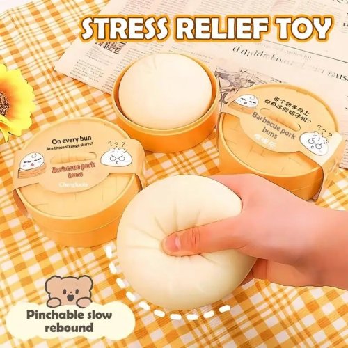 1 pcs Mainan Anti Stres Bentuk Dumpling Bakpao Lembut, Cocok untuk Anak dan Dewasa