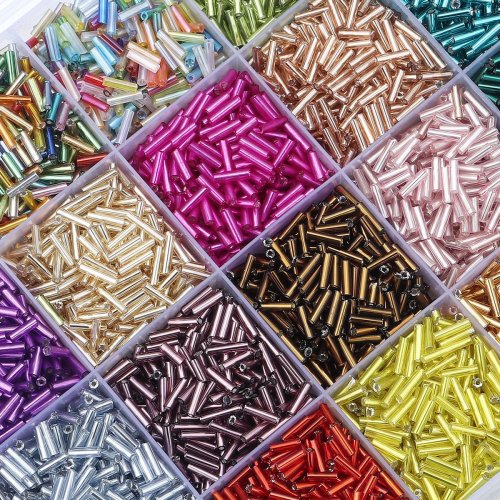 10g/lotto Perle di Vetro 2mm Tubo Riso Perle Semini Perle Distanziali Sciolte per Creazione Gioielli DIY Accessori Collana