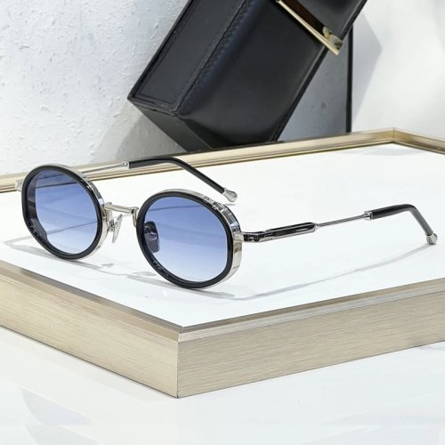 Premium designer zonnebril ovaal voor heren en dames, montuur van legering, UV400-bescherming, met etui