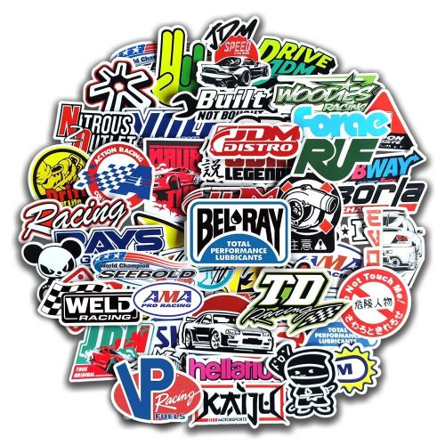 10/20/50/100 pzas Calcomanías JDM para Carro, Moto, Scooter, Skateboard, Laptop – Adhesivos de Vinilo Graffiti Sticker Bomb