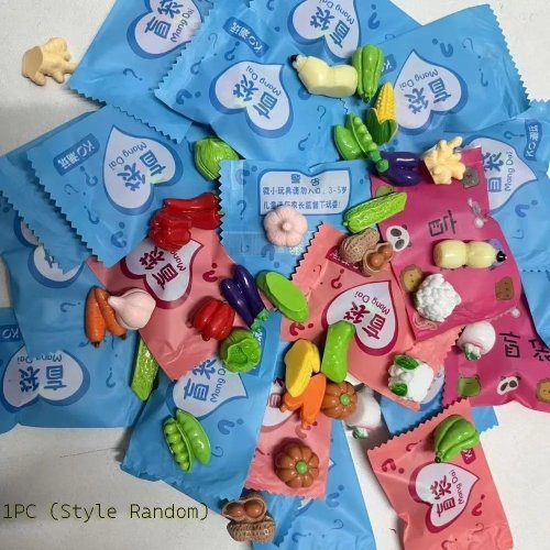 Miniatur Buah dan Sayuran Resin - Paket Kejutan Acak, Dekorasi Makanan Mini untuk Rumah dan Liburan